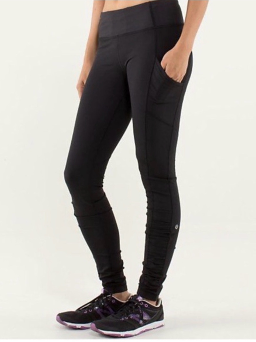Lululemon Rouched Leggings full length black size 10
